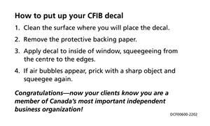 CFIB MEMBER DECAL 3"x5"